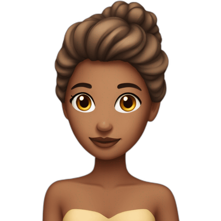 beauty girl with mate navy blue tanned skin emoji