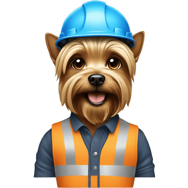 Yorkshire terrier construction worker emoji