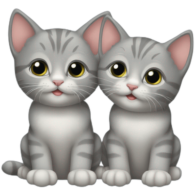 two gray kittens emoji