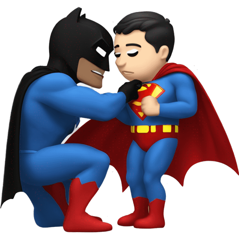 Superman kissing Batman  emoji