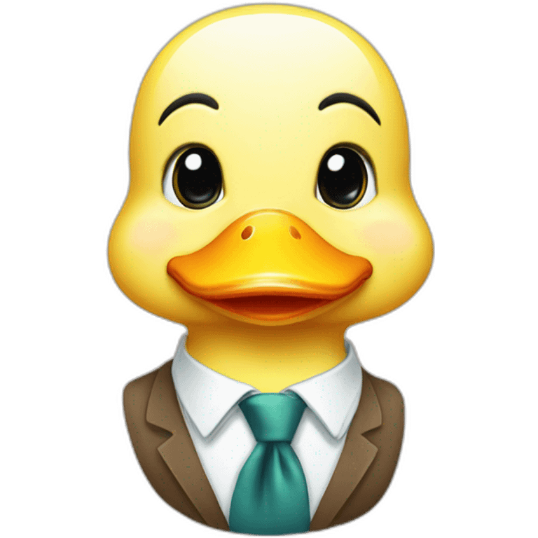 Cute duck with tie emoji