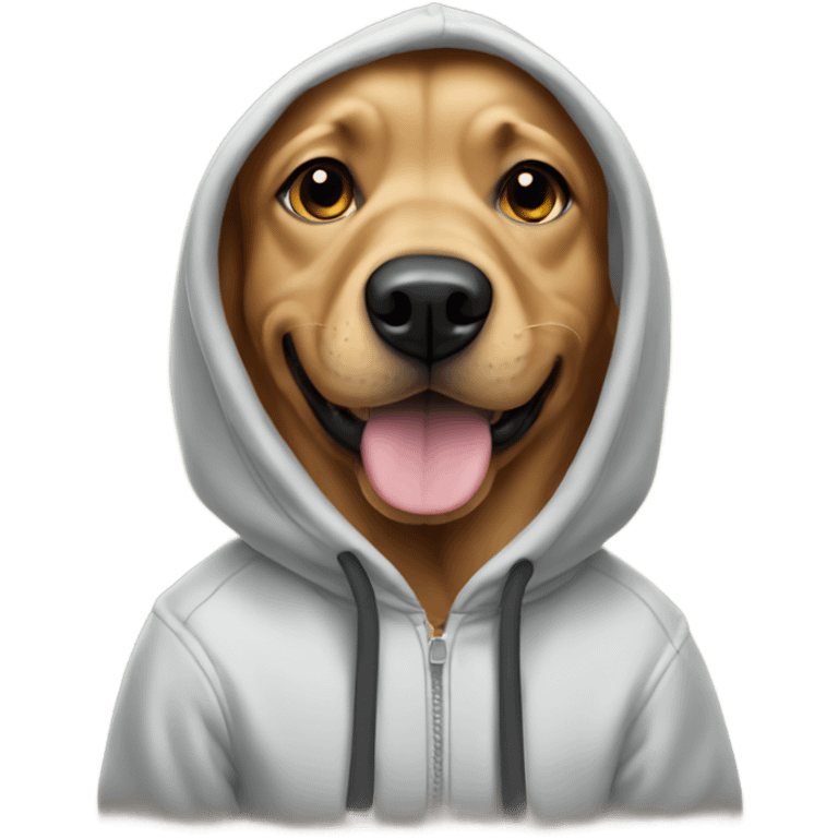 Dog wearing a hoodie emoji