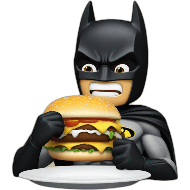 Batman eating hamburger emoji