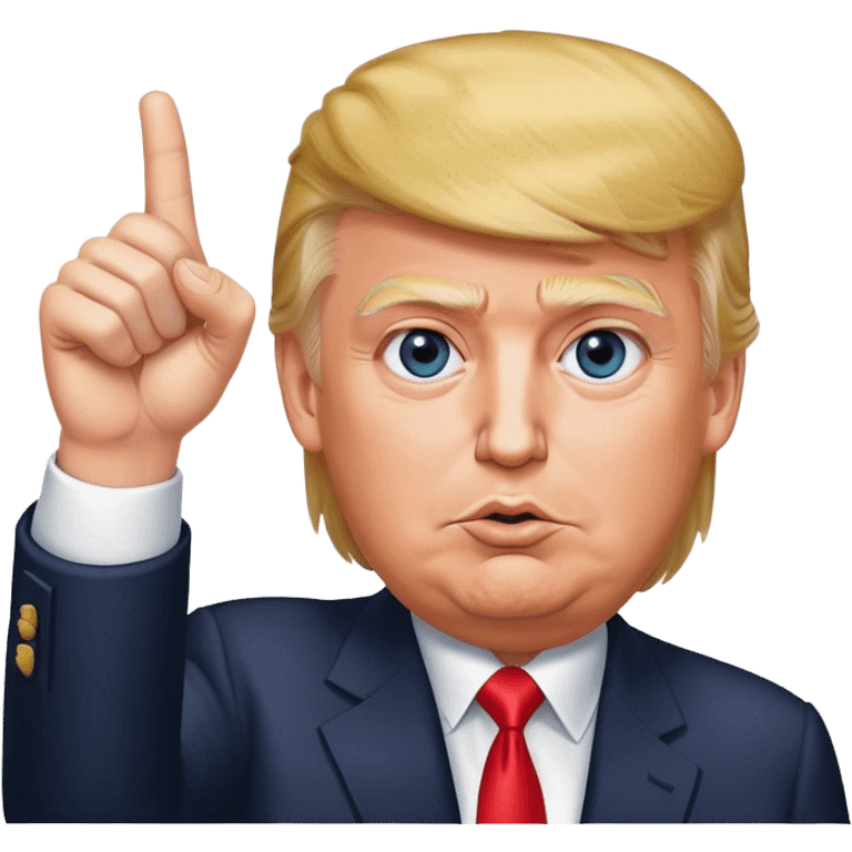 Donald Trump is pointing his finger up, super realistic emoji