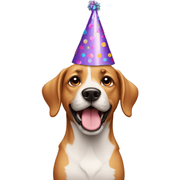 dog with birthday hat emoji