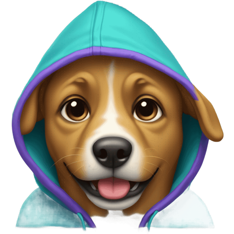 Dog wearing a hoodie  emoji