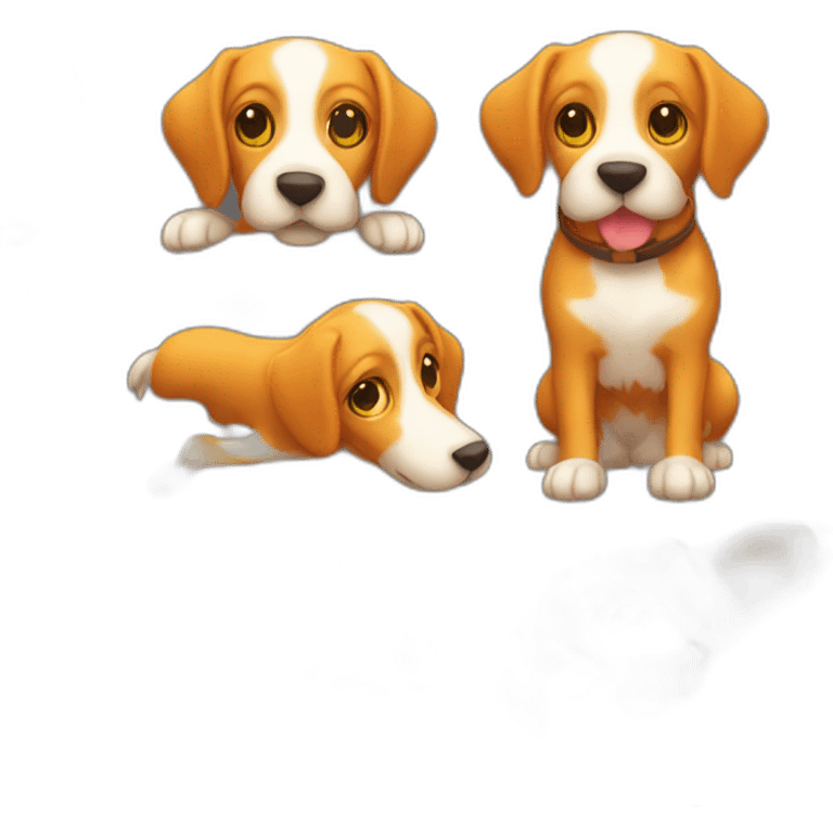 cute hunting dog orange gold  emoji