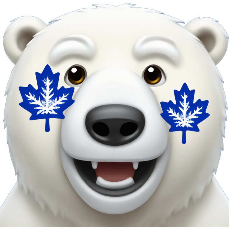 Polar bear wearing Toronto maple leaf emoji