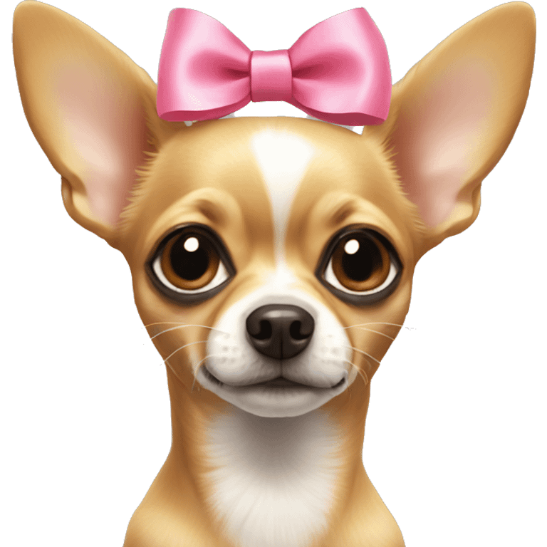 Chihuahua with a bow on his head emoji