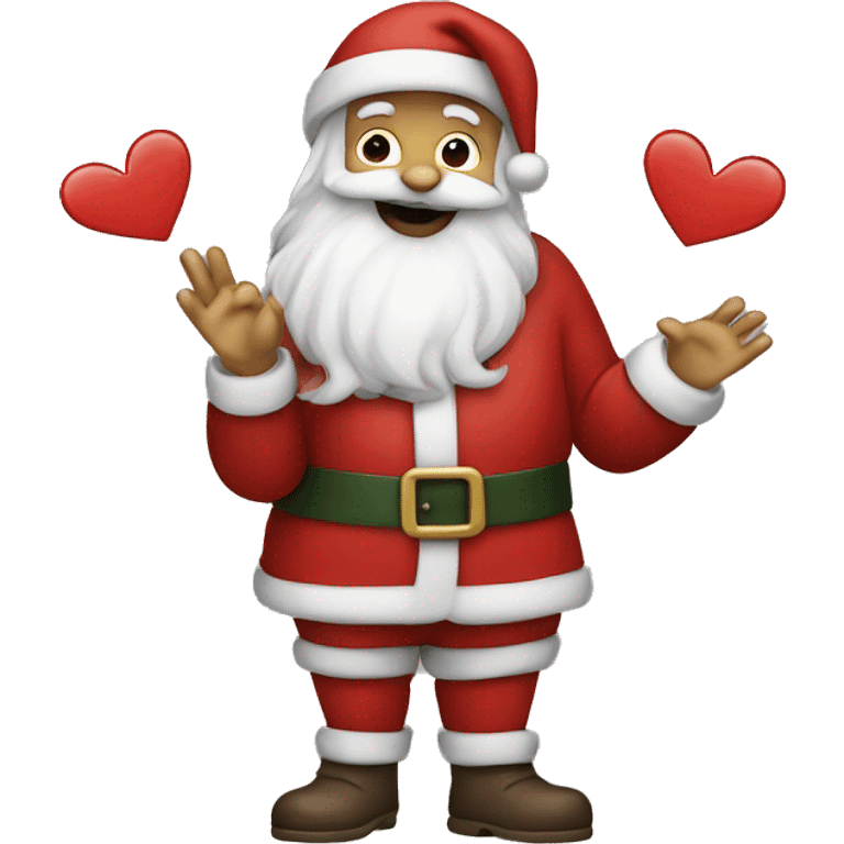 santa making a heart with hands emoji