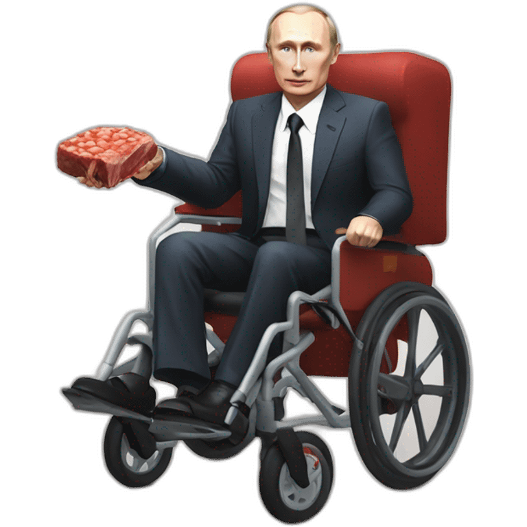 vladimir putin holding meat cube wheelchair bloo emoji