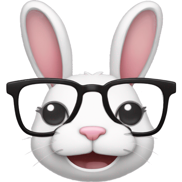 ugly bunny teeth with glasses emoji