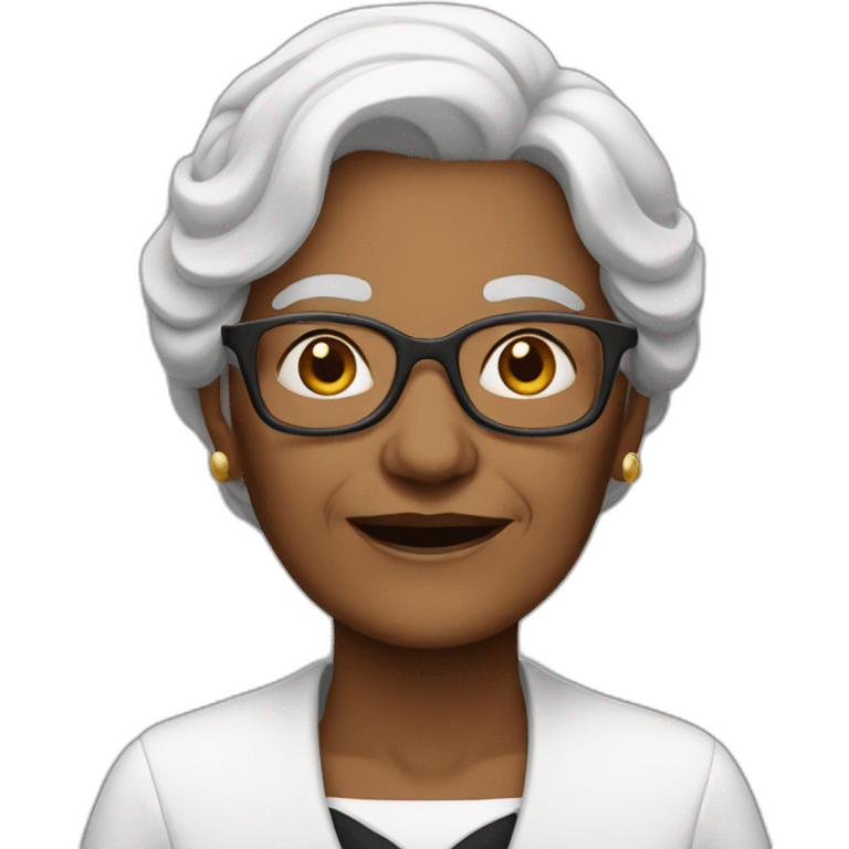 old woman in monochrome outfit emoji