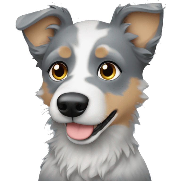 Grey heeler puppy with wiry hair emoji