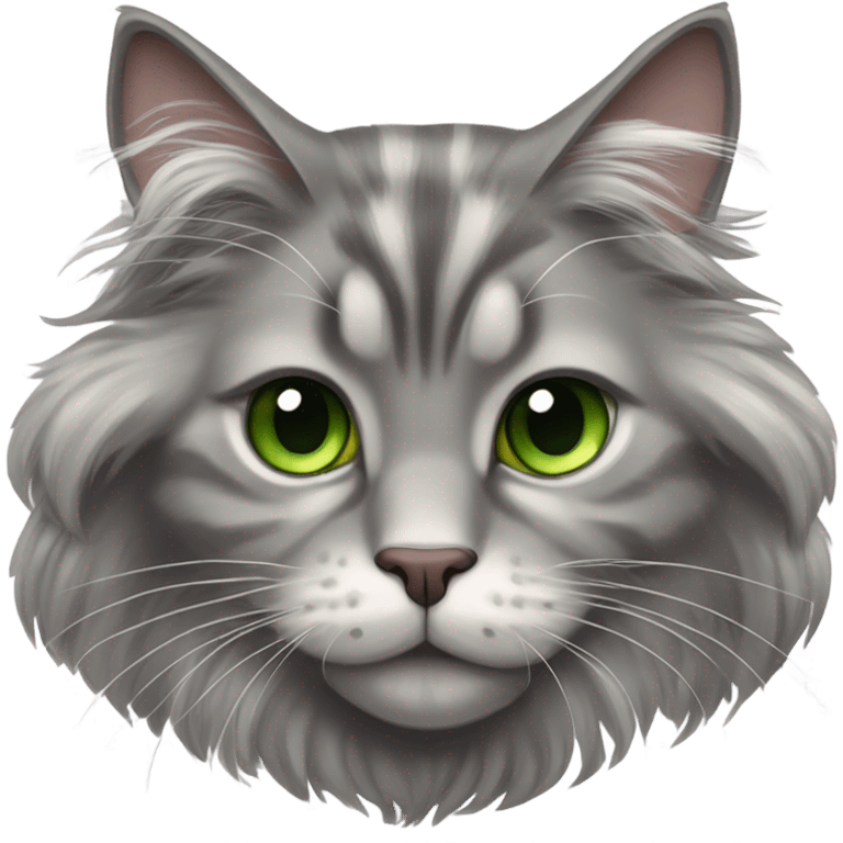 Maine coon grey cat emoji