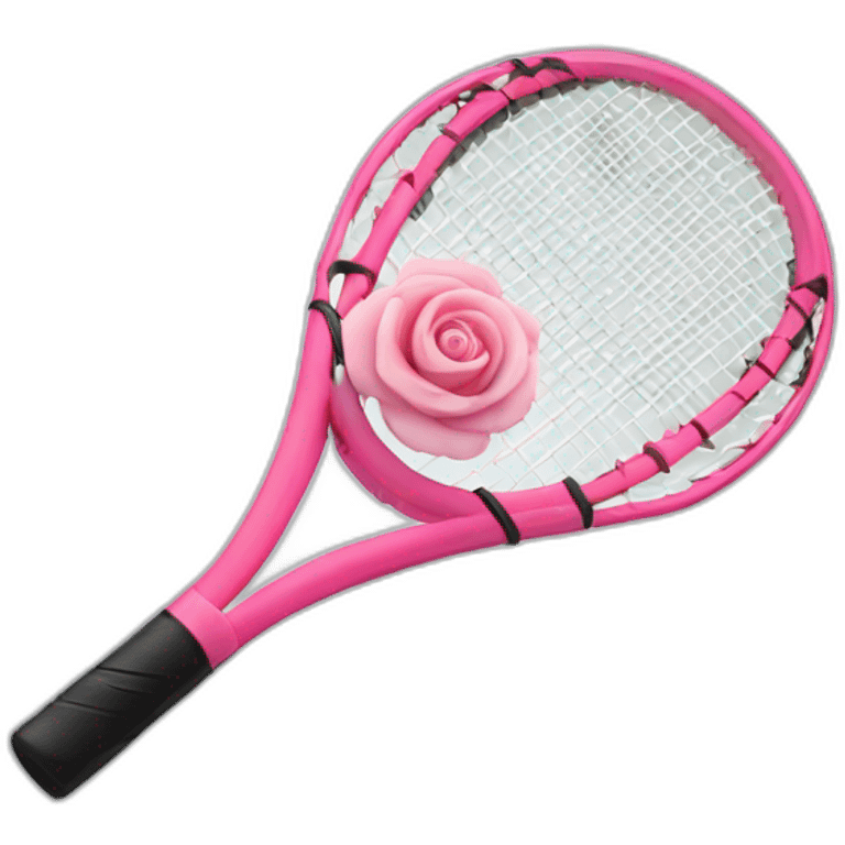 Raquette badminton rose et noir emoji