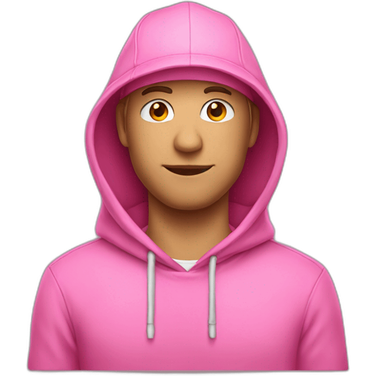 white guy with pink hat and pink hoodie emoji