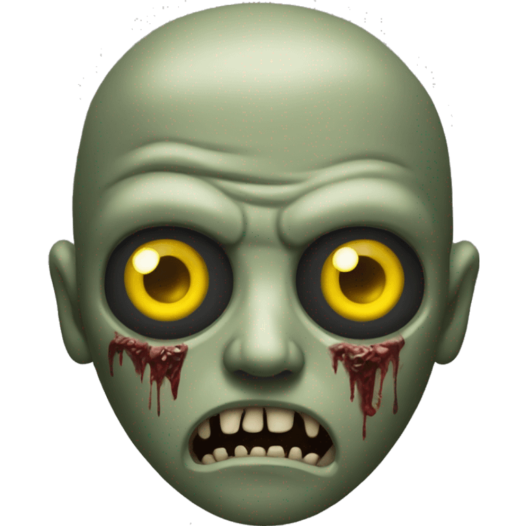 one army Zombie head with yellow eye emoji