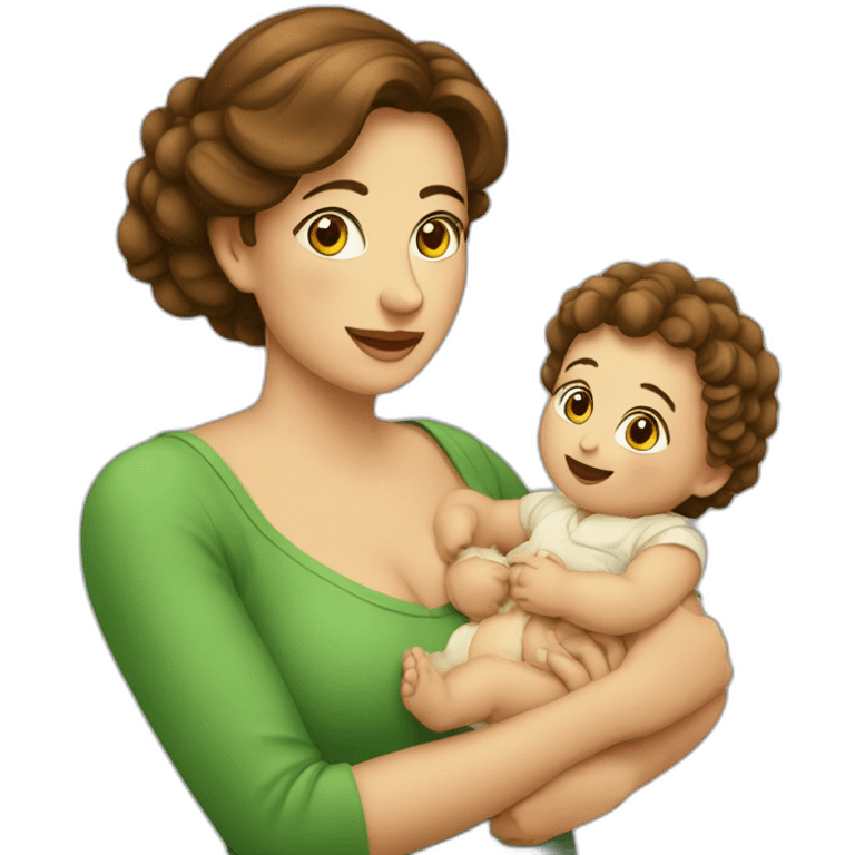 Femme italienne et son bébé emoji