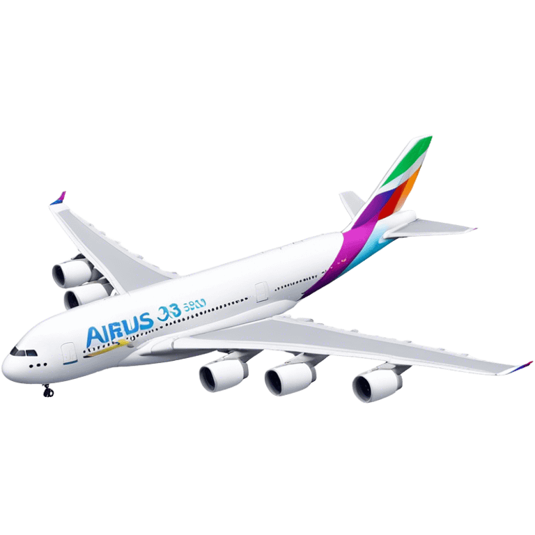 Airbus A380 - Airbus (Model Year: 2021) (Iconic colour: White with colorful tail) emoji