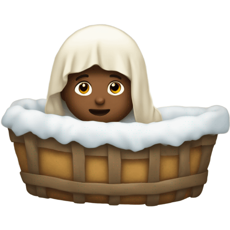 Jesus in a manger baby emoji