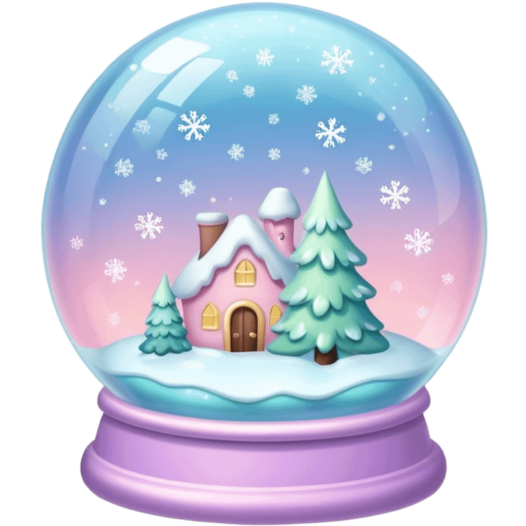 Pastel melted snow globe emoji