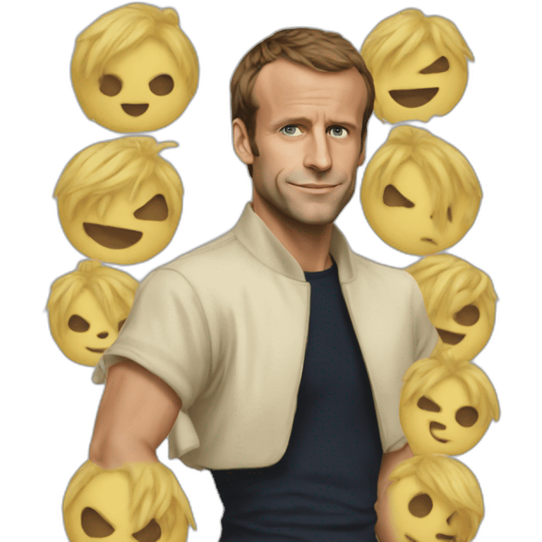 Macron as baggy one piece hyper realistic emoji