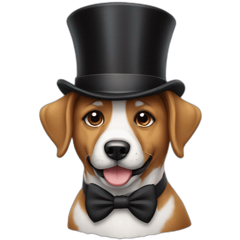 Dog with a top hat emoji