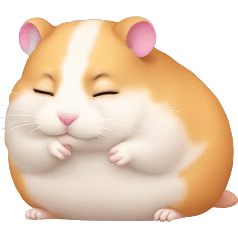 A pink hamster, sleeping emoji