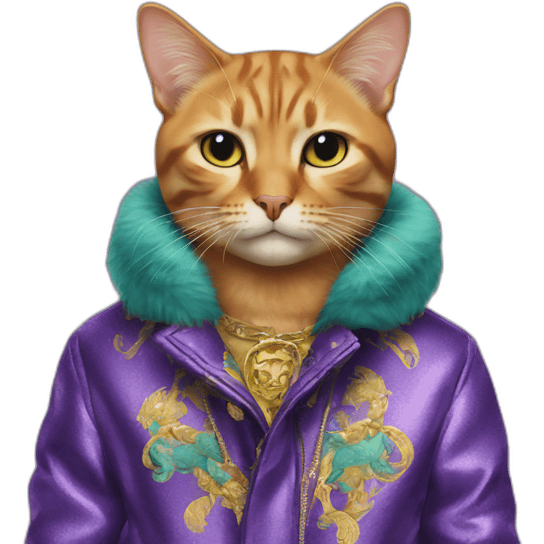 The Cat in the versace coat emoji