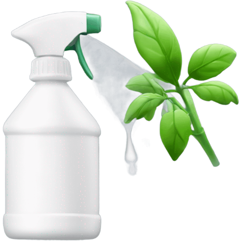 white hand sprayer with clear bottle for plant emoji