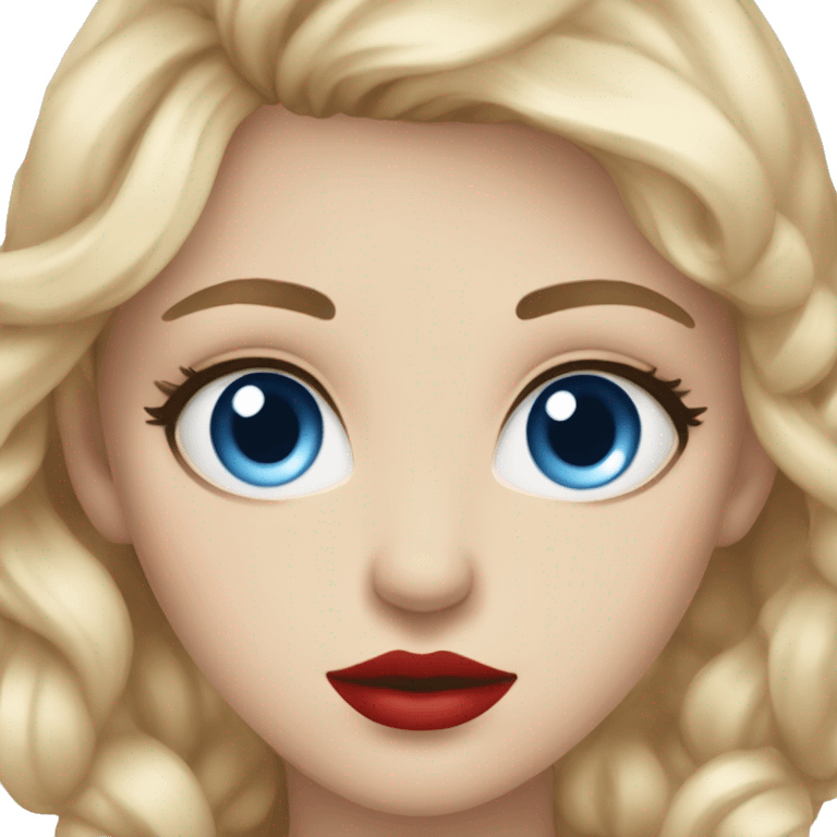 blue eyed, red lips, nordic ai girlfriend emoji