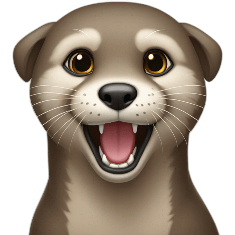 Loutre sur un chien emoji