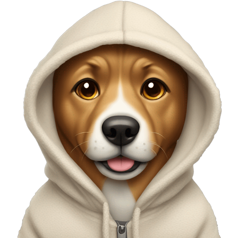 Dog wearing hoodie emoji