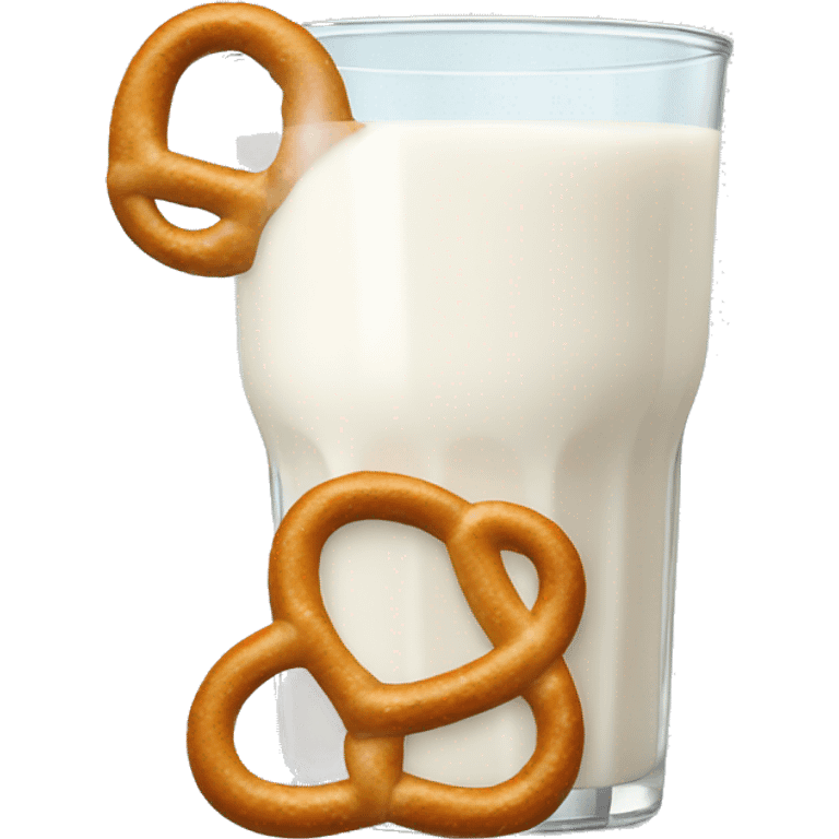 A glass of milk with a pretzel emoji