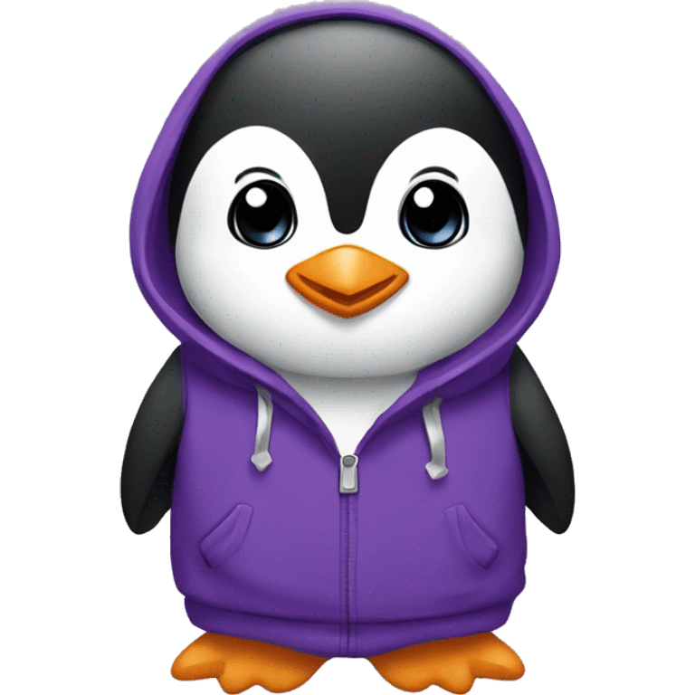 penguin inpurple hoodie emoji