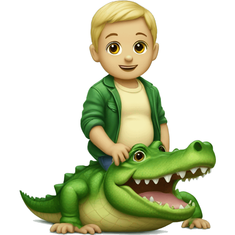 Baby on an alligator emoji