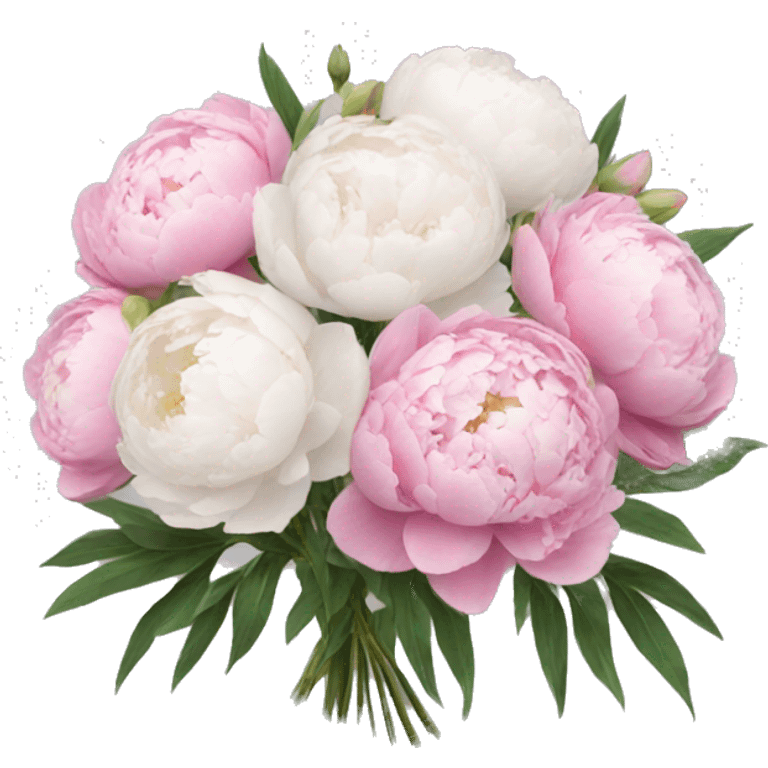 Pink and white peonies bouquet  emoji