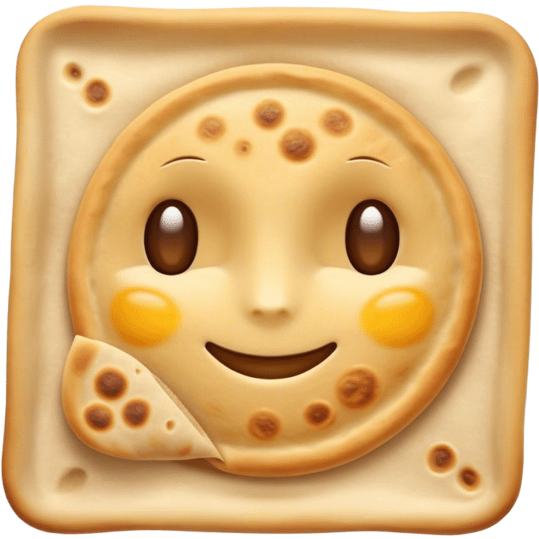 Cinematic Realistic Roti Dish Emoji, showcasing freshly made flatbread rendered with lifelike detail and warm natural lighting. emoji