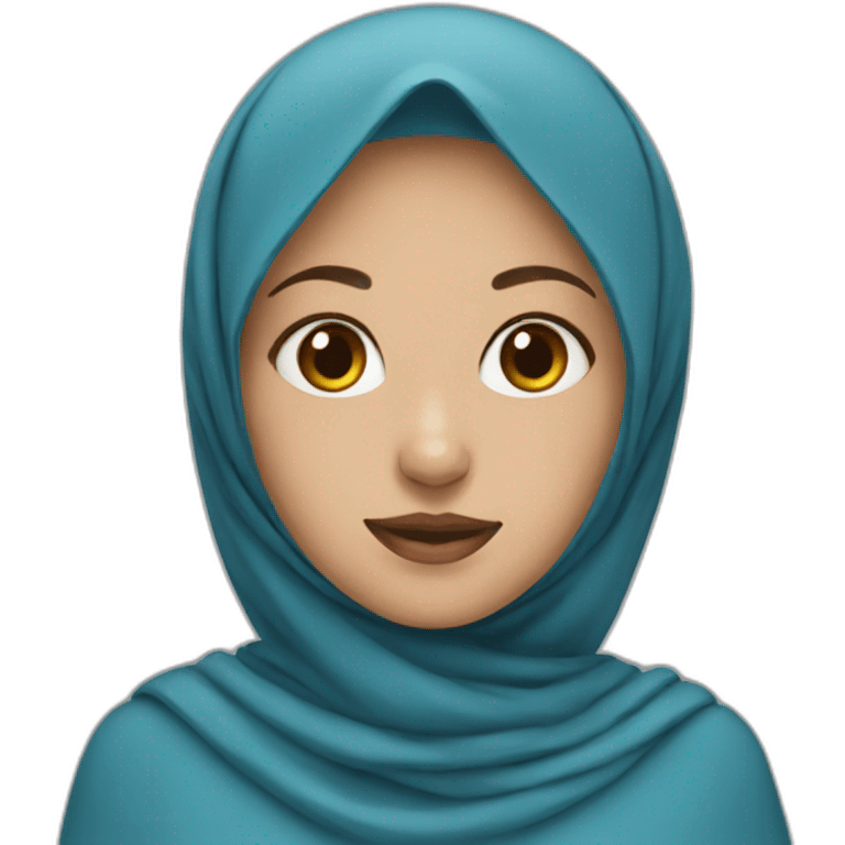 Girl with blue hijab emoji