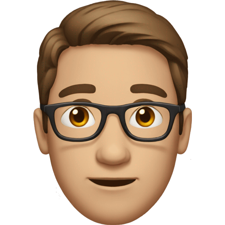 shortstraight brown hair, glasses late twenties man emoji