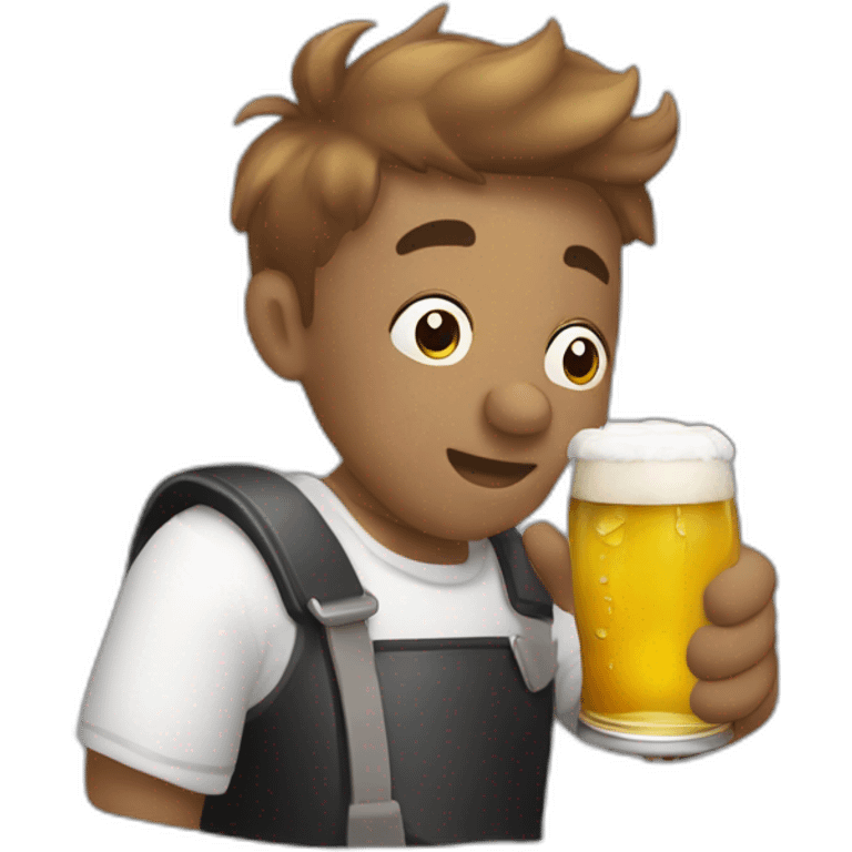 cerdo negro bebiendo jarra cerveza emoji