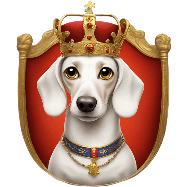 White Dachshund as Russian emperor emoji