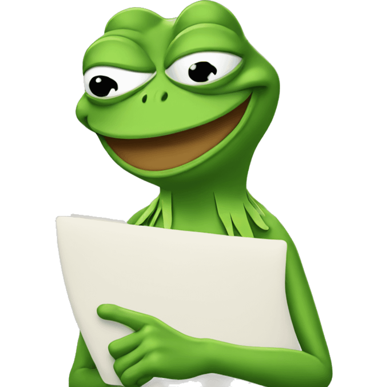 Pepe the frog pointing at screen emoji