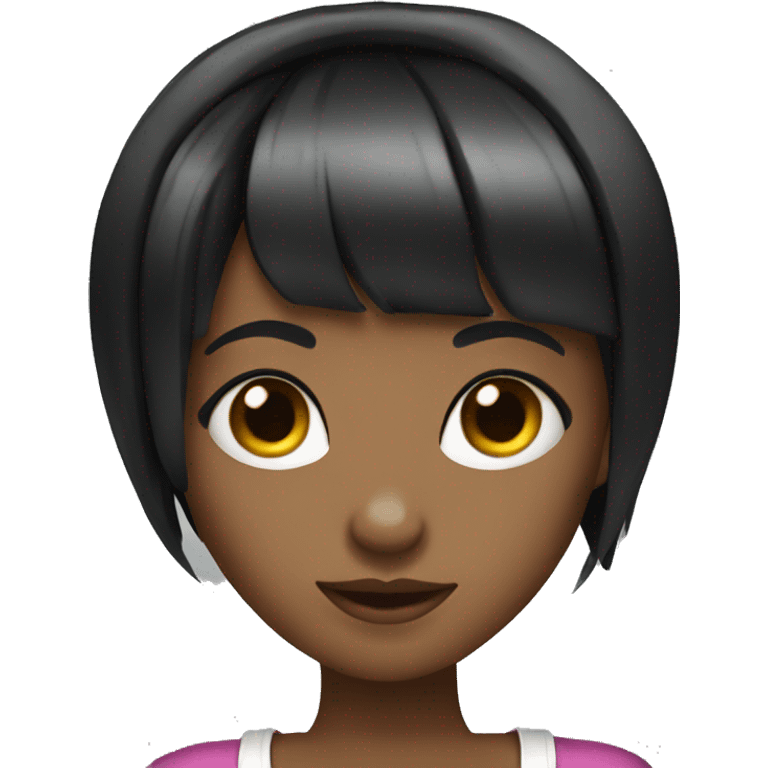 girl dj with short black hair and bangs emoji