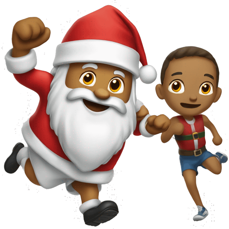 Grintch and Santa running  emoji