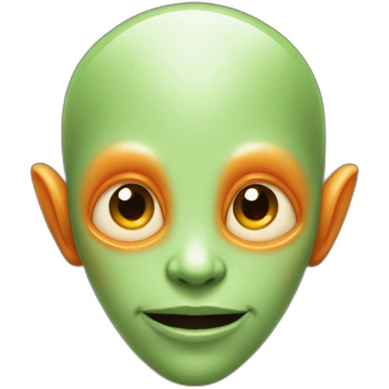 alien with clear skin and orange outline  emoji