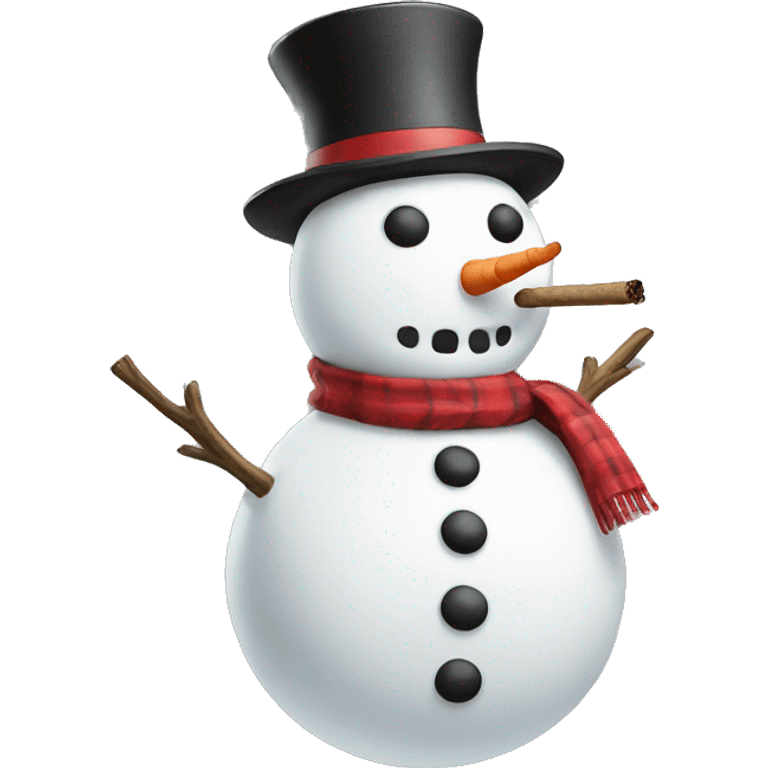 Snowman smoking emoji