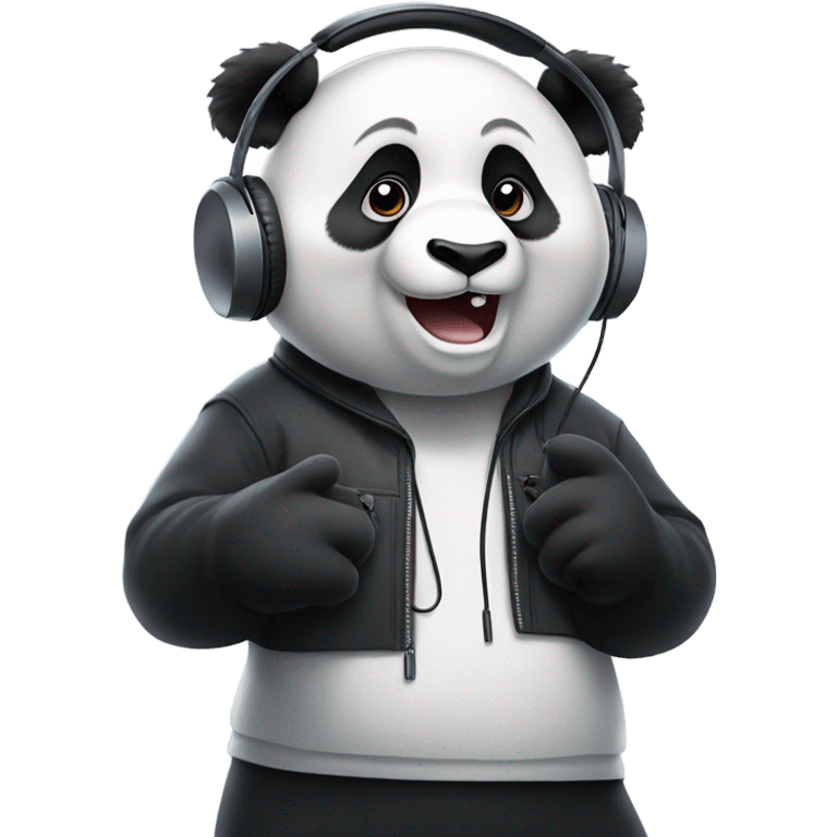 Panda rapping emoji