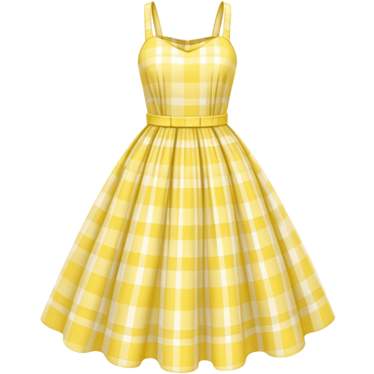 pastel yellow plaid spring dress floating in the air emoji